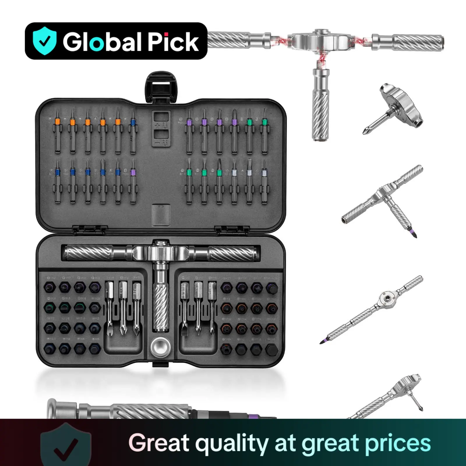 Magnetic Screwdriver Set, Multifunctional Screwdriver Set with Detachable T-shaped Ratchet Handle, Household Maintenance Tool Kit