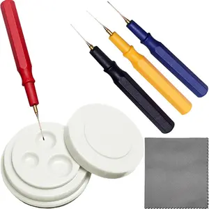 6 in 1 Watch Oil Kit, Watch Repair Tool Kit with 4 Different Size Oilers Pen , 1 Oil Cup and Cleaning Cloth, Applicable for Watchmaker Wristwatches Clocks Repair