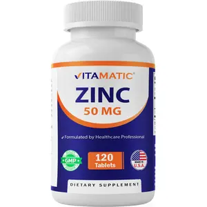 Vitamatic Zinc 50mg as Zinc Gluconate - Immunity Boosting Supplement 120 Tablets