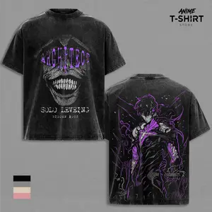 Architect Solo Leveling Anime T-Shirt Vintage Acid Wash Oversized Graphic Tee Streetwear Hidden Boss Gift