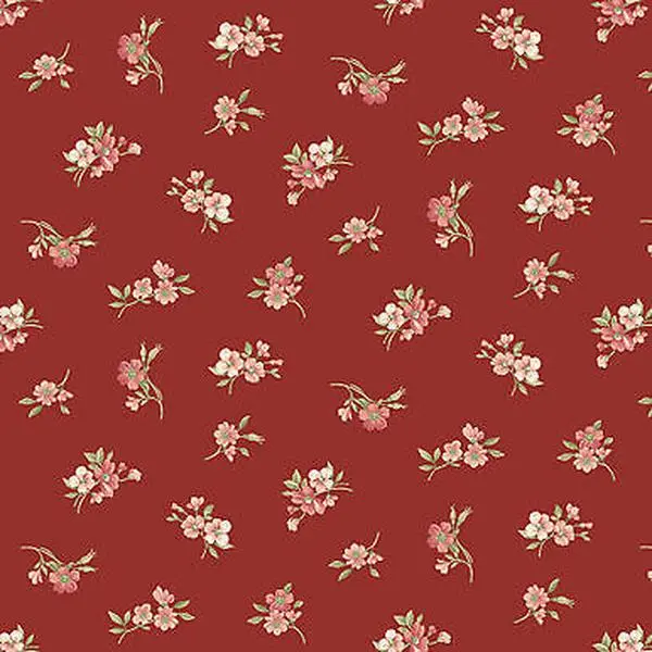 Sweet Blush Floral Rose Rose Buds Red by P and B Textiles Cotton Fabric BTY
