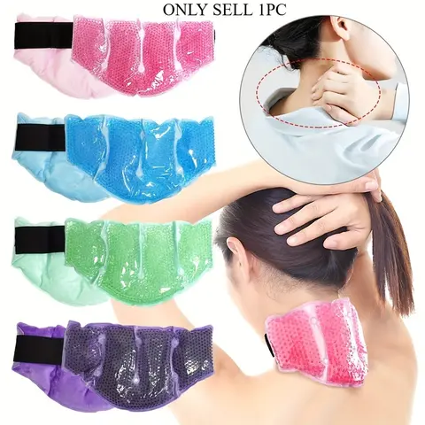Neck Gel Ice Pack Wrap for Pain Relief, Reusable Hot and Cold Compress Therapy, Soothes Swelling and Sprains, Ideal for Office Use and Post-Injury Recovery