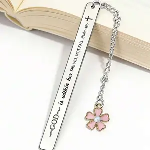 1pc Floral Design Christian Religious Bookmark, Inspirational Gift For Daughter, Son, Book Lovers, Readers, Graduation, Back To School, Bible Verse Bookmark, Religious Gift For Friends, Baptism Faith Gift