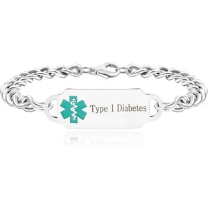 Waterproof Hypoallergenic Sports Medical ID Bracelet, Durable Stainless Steel Medical Jewelry, Custom Health Alert Bracelet for Men and Women, Comfortable and Stylish Emergency ID Bracelet