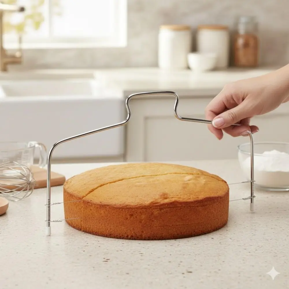 Adjustable Bread Slicer for Perfect Cuts | Uniform Slices for Bread, Cake & Baking | Dual Blade, Rust-Proof, Durable Kitchen Tool | Must-Have for Home Bakers | Artisan Bread Tool