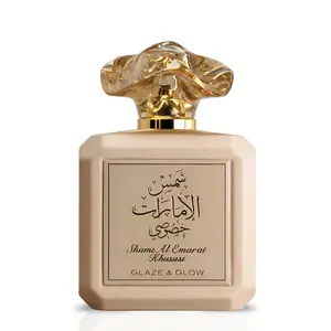 Shams Al Emarat Khususi Glaze & Glow Eau de Parfum Spray 100ml (3.4 oz) by Ard Al Zaafaran (Velvet Pouch)