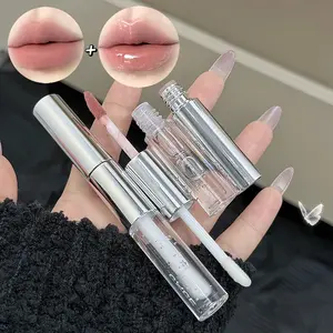 2-in-1 Matte Lip Mud & Glossy Shimmer Lip Oil, Dual-Ended Lip Color, Better Effect When Layered, 6 Shades Available, Suitable for Daily & Glittery Makeup Looks