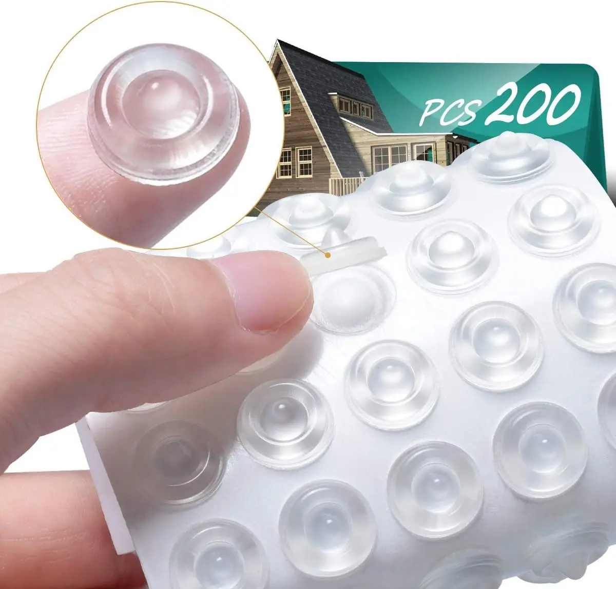 200 Pack Clear Furniture Edge Pads for Tables, Desks and Cabinets