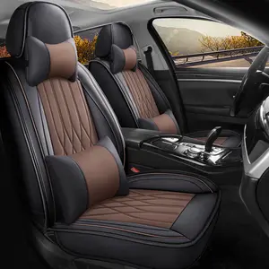 OTOEZ Waterproof PU Leather Car Seat Covers Full Set 5 Seats for Cars SUVs Easy Install Airbag Compatible Interior Protection Auto Accessories