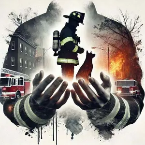 5D DIY Full Diamond Round Drill Painting - Diamond Painting Kit Firefighter. Mosaic Canvas DIY Wall Art, Home Wall Decoration.