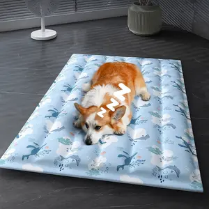 Summer Cooling Pad for Pets Dog Cat Chill Mat Animal Print Design Instant Cooling Durable Safe Lightweight Portable Easy Cleaning