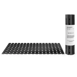 Non-Slip Bamboo Style Bath Mat | Black Faux Bamboo Bathroom Mat | Quick-Dry, Waterproof Shower Mat for Indoor & Outdoor Use