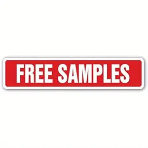 Vintage-Style "Free Samples" Metal Tin Sign - 16x4 Inch, Red & White Retro Outdoor Street Sign with Rounded Corners, Waterproof & Fade-Resistant for Yard, Camping, or Door Decor