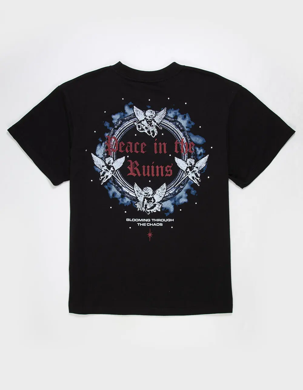 ALPHA COLLECTIVE Peace Rhinestone Mens Boxy Tee