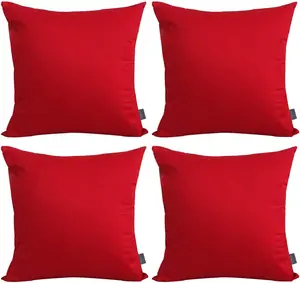 Cotton Comfortable Solid Decorative Throw Pillow 4-Pack 100% Case Square Cushion Cover Pillowcase Sublimation Blank Pillow Covers DIY Throw Pillowcase