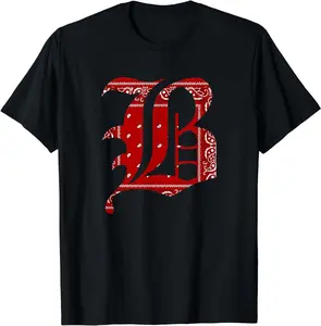 B Red Bandana Street Wear T-Shirt