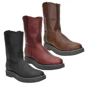 Genuine Leather Work Boot with Lightweight Polyurethane Sole