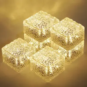 Solar Brick Lights-Outdoor Solar Lights for Yard-Solar Brick Landscape Path Light 6 Pack LED Light Brick Garden Decor for Pathway Patio Walkway Backyard Decoration