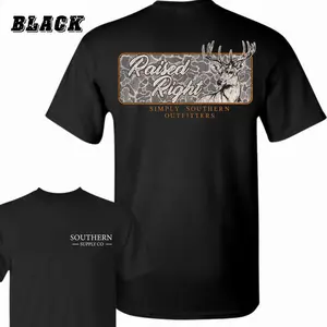 Raised Right Deer Camo Southern Outfitter 2 Sided Unisex Shirt, Hunting Outdoors Apparel, Hunting Deer Tee, Full Colors, Full Sizes