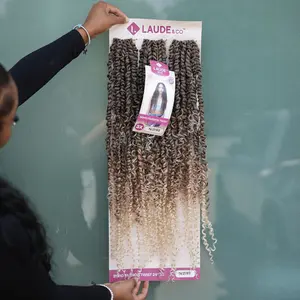 Laude Boho Style Passion Twists for Crocheting Hair, Easy to Use! [30 Strands in a Pack]