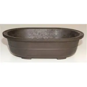212 MAIN d1310 Brown Mica Bonsai Pot - Oval Planter for Home, Garden Use