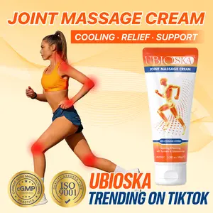 UBIOSKA Joint Massage Cream 100ml/3.4 fl oz | With Glucosamine, Chondroitin, Hyaluronic acid, Menthol, Turmeric and MSM | Ideal For Neck, Shoulder, Back, Knee, Foot & Muscle Comfort | Portable, Travel-Friendly