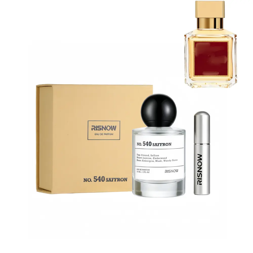 RISNOW Rouge No.540 Saffron EDP Spray, 50ml Long-Lasting Oriental Woody Perfume for Women with Portable Travel Bottle, Long Lasting Perfume, Fragrance Bottles, Spicy, Adults