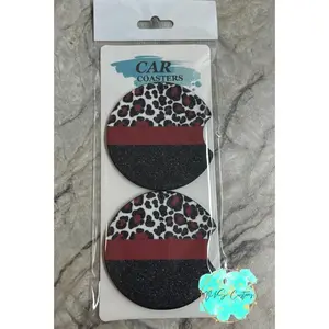 Red Cheetah - Car Coasters (Set of 2)