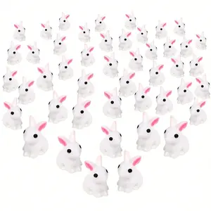 10/50/100 mini resin rabbit mini plastic rabbit dolls, used for crafts, garden decoration, and home decoration