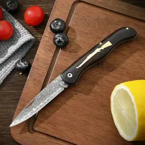 JoyRaining Handmade Damascus Pocket Knife with Unique Wood Handle/Slip Joint- The Perfect Meaningful Gift for Dad/Husband - 10,000+ Happy Owners-Vintage EDC Folder