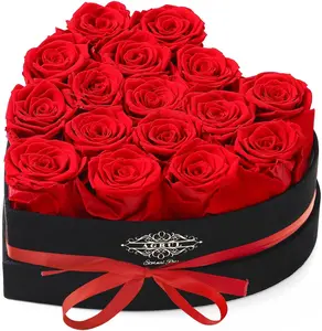 Agrul Mothers Day Roses Gifts for Mom,Forever Preserved Flowers Roses in a Heart Shape Box, for Wife Women Mom Grandma from Daughter,Fresh Flowers for Delivery/16Pcs Red