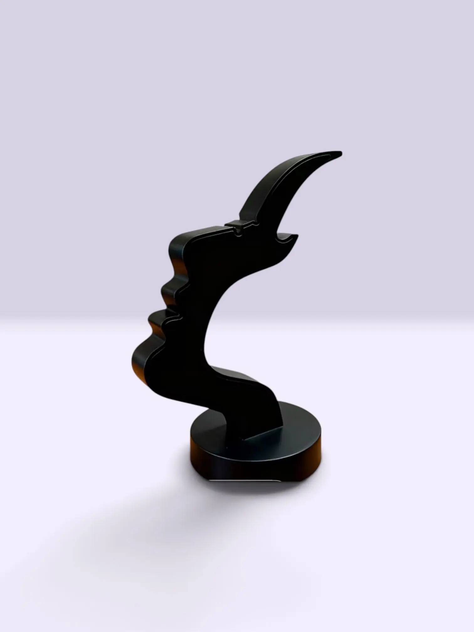 BLACK SIDE FACE SHAPED GLASSES HOLDER