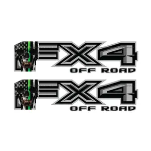FX4 Off Road Decal Replacement Sticker F 150 Bedside / Skull Green Line