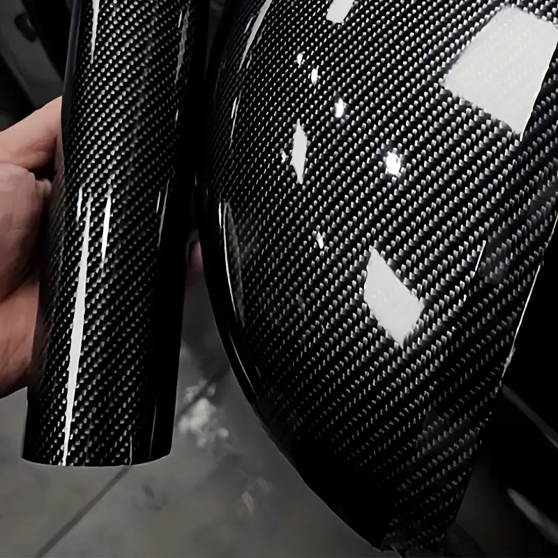 Yitap 9D Carbon Fiber Vinyl Sticker, Automotive Vinyl Decal, Automobile Decals, Glossy Self-Adhesive PVC Decal, Car Decals for Car Exterior & Interior, High-Temperature Scratch Protection, Universal Car Sticker