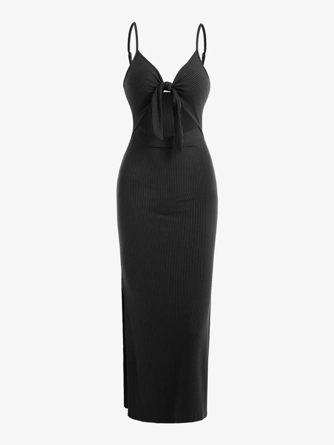 Women's Plain Cut Out Knot Front Split Thigh Bodycon Fit Dress, Solid Spaghetti Strap Cami Dress, Ladies Casual Summer Dress for Evening Party Nightclub - TikTok Shop Women's Plain Cut Out Knot Front Split Thigh Bodycon Fit Dress, Solid Spaghetti Strap Cami Dress, Ladies Casual Summer Dress for Evening Party Nightclub - TikTok Shop
