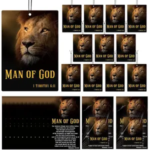 Batiyeer 20 Sets Man of God Gift Christian Gifts Bulk Religious Car Air Freshener Bible Verse Cards with Bags Appreciation Gift for Church Staff Father's Day Pastor Dad Godfather Men Party Favors
