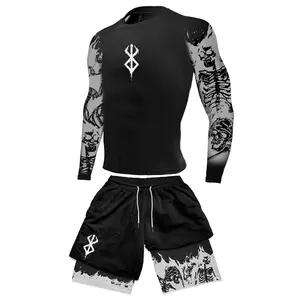 Berserk Shadows of the Eclipse Gym Compression Long Sleeve Shirt & Shorts Set