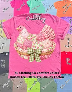 Tee Pink Patchwork Chicken in Basket