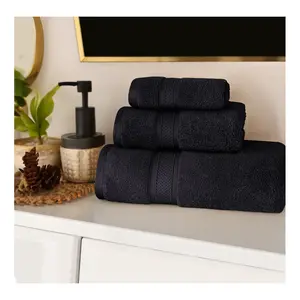 Superior Chevron Zero Twist Cotton Soft 3PC Solid Towel Set