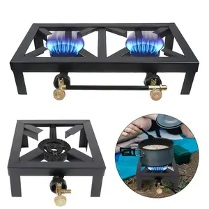 portable Double Burner Outdoor Propane Gas StoveHigh Efficiency Camp Cooking