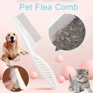 Large Size Cat Flea Comb Plastic Dense Teeth Pet Grooming Brush, Dog Flea Comb, Effective Fur Removal Tool for Dogs & Cats
