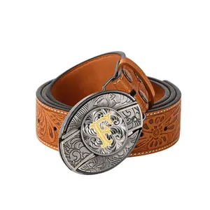 Western Cowboy Initial Letter Self-Defense Knife, Youth Fashion Punk Belt, Stylish Accessory for Men and Women, Perfect Gift Idea