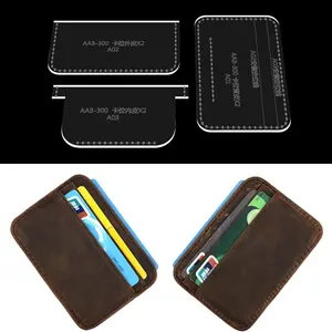 DIY Card Holder Acrylic Template, 3 Counts/set Card Holder Template Acrylic Mold, DIY Card Holder Template, Leather Craft Tool For Making Card Holder
