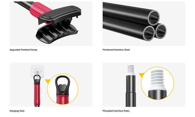 Commercial Mops for Floor Cleaning - Looped-End Heavy Duty Wet Mop with Long Handle for Hardwood Wood Tile Vinyl - Reusable Cotton Head for Home Garage Kichen Bathroom