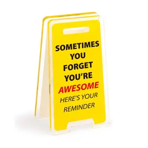 Sometimes You Forget You’re Awesome Desk Sign – Motivational Office Desk Plate, Positive Reminder Desk Decor, Inspirational Gift for Coworkers, Friends, Employees