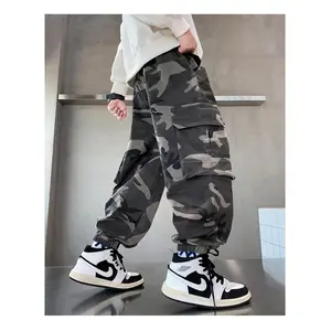 Military Style Joggers for Boys - Tactical Camo Cargo Pants, Trendy & Tough for Streetwear, Perfect for Outdoor