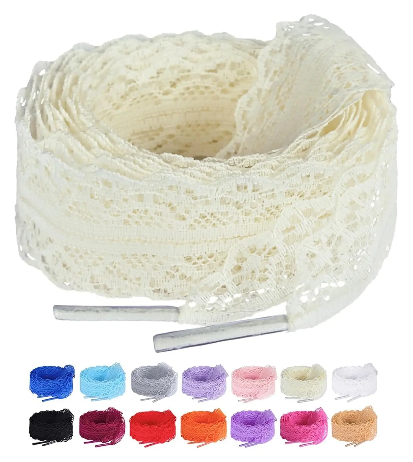 2 Pair Flat Laces Shoelaces, 3cm Fancy Ribbon Shoe Laces for WomenGift