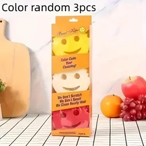 3pcs Double-sided Sponge Set - Scratch-free, Deep Cleaning for Kitchen, Bathroom, etc.
