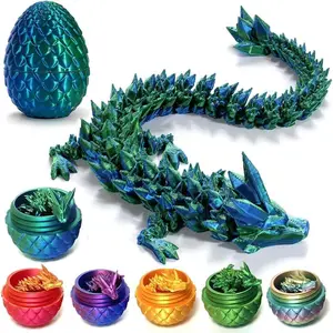3D Printed Dragon Egg,Dragon Eggs with Dragon Inside,Crystal Dragon Fidget Toys,Full Articulated Dragon Dragon in Egg,Adults Fidget Toys for Autism ADHD