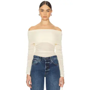 SOVERE Rise Mesh Top in Buttermilk
